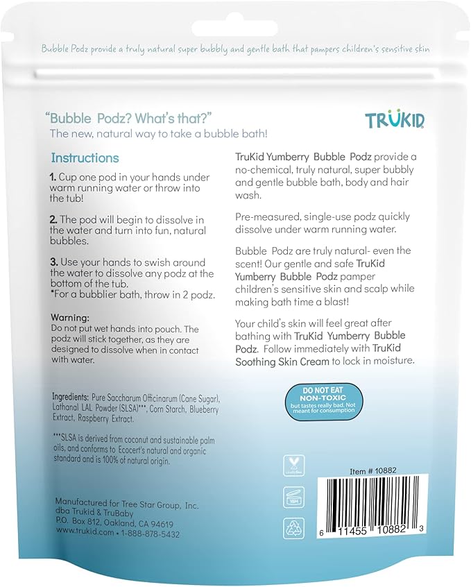 TruKid Bubble Podz Bubble Bath for Kids, & Babies, Tear Free Gentle & - Image 9