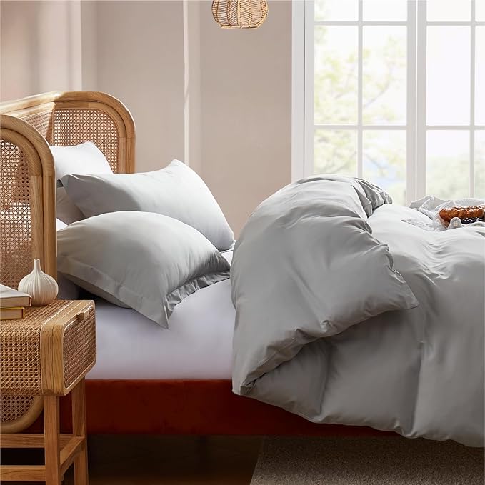 Nestl Light Grey Duvet Cover Queen Size - Image 7