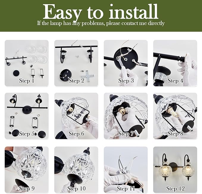 Piepooye Vintage Bathroom Light Fixtures Black Vanity Light - Image 5