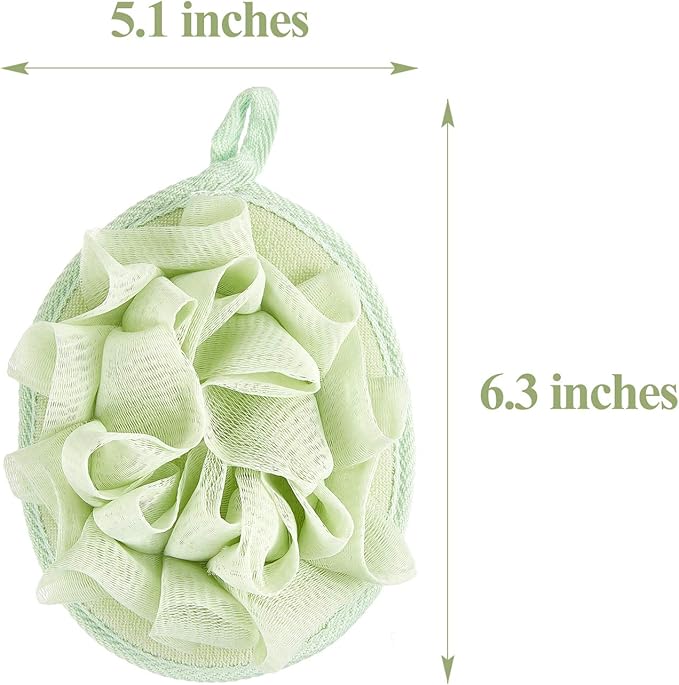Boao 3 Pcs Bath Shower Pouf Sponge Mesh Pouf Shower Ball Exfoliating Body - Image 4