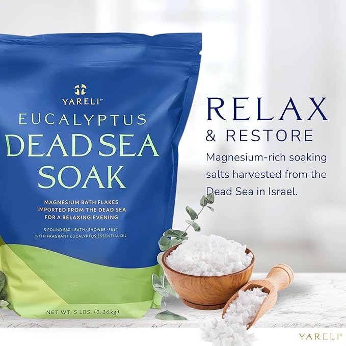 Yareli Magnesium Flakes, 5lb Eucalyptus, Dead Sea Bath and Foot Soak, - Image 5