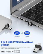 USB Type C Presentation Clicker with Red Light,Volume Control Wireless Presenter Remote Pointer for Powerpoint Presentations with Hyperlinks Open,Slide Clicker for Classroom MAC Computer Laptop