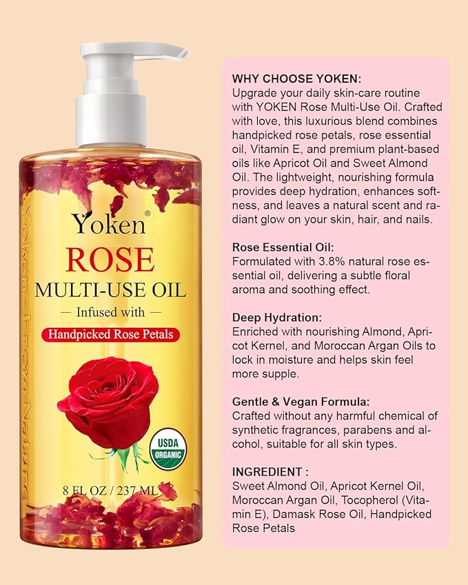 Multi-Used Body Oil For Skin USDA Certified, Hair and Nails, Vitamin E & Almond - Image 7