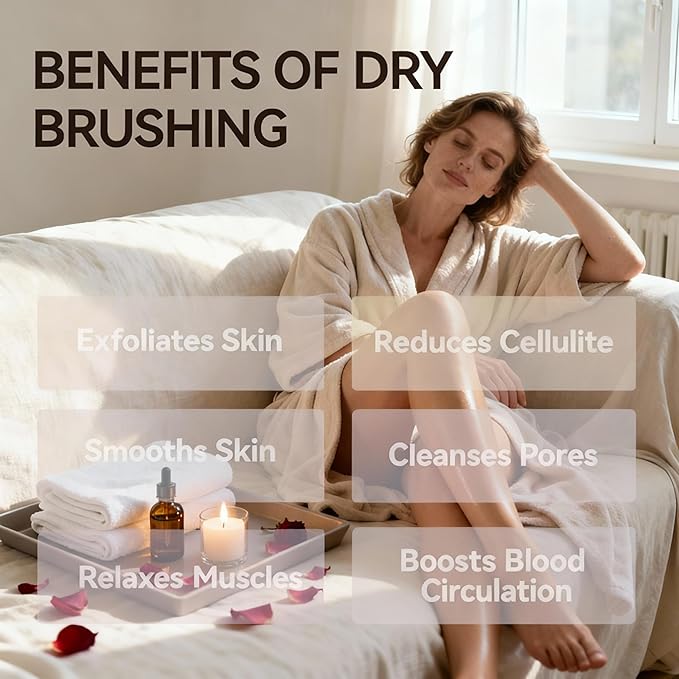 SURDOCA Dry Brush, Body Exfoliating Scrubber, Massage Brushes - Image 3