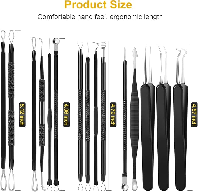 Pimple Popper Tool Kit, IUMAKEVP 15 PCS Professional Stainless Steel Blackhead - Image 8