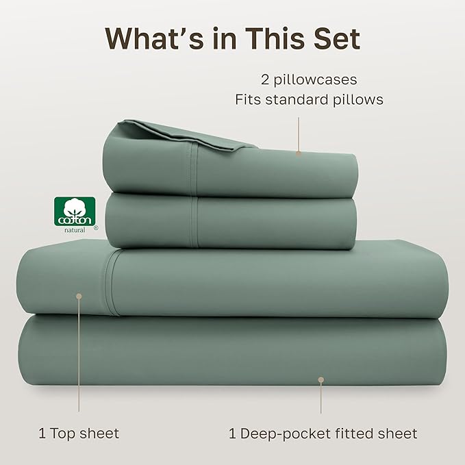 California Design Den Soft 100% Cotton Bed Sheets Full Size Set, 400 Thread - Image 4