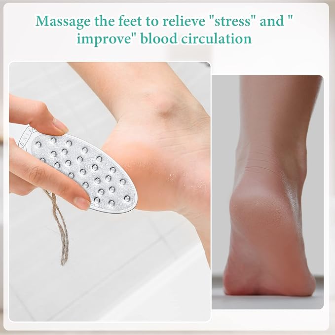 2 Pcs Stainless Steel Foot File Callus Remover Double Sided Metal Foot Rasp - Image 4