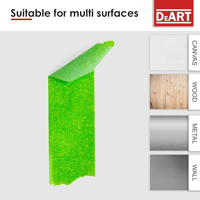 DEART 6 Pcs Colored Masking Tape, Extra Long 1008 Feet or 360 Feet x 1 Inch Painters Tape, Color Painter Tape for Arts & Crafts Labeling or Coding, Art Supplies (360 ft)