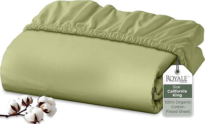 Royale Linen 100% Organic Cotton Fitted Sheet by ROYALELINENS