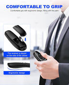 DinoFire USB Type C Wireless Presentation Clicker, BT&RF 2.4GHz Dual Modes Presenter Remote for PowerPoint Presentations Compatible with Bluetooth-Enabled Laptops Desktop Computers