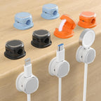 Magnetic Cable Clips, Adjustable Cord Holder Management, Adhesive Wire Keeper Organizer for Home Office Desk Phone PC Car Wall Desktop Nightstand Appliance (9-PCS White_Black_Orange_Blue)