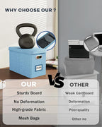 Oterri Portable Document Organizer with Lid, Hanging Storage Box with Mesh Pocket for Letter Files, Smooth Sliding Rail - Sky-blue (1 PCS)