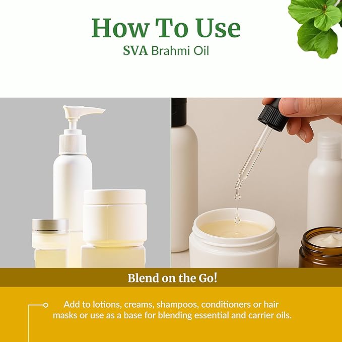 SVA Brahmi Oil - 8 Fl Oz – 100% Natural Cold Pressed Brahmi Oil - - Image 6