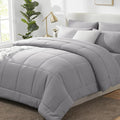 CozyLux King Size Comforter Set Grey, 7 Pieces Bed in a Bag, All Season Bedding by CozyLux