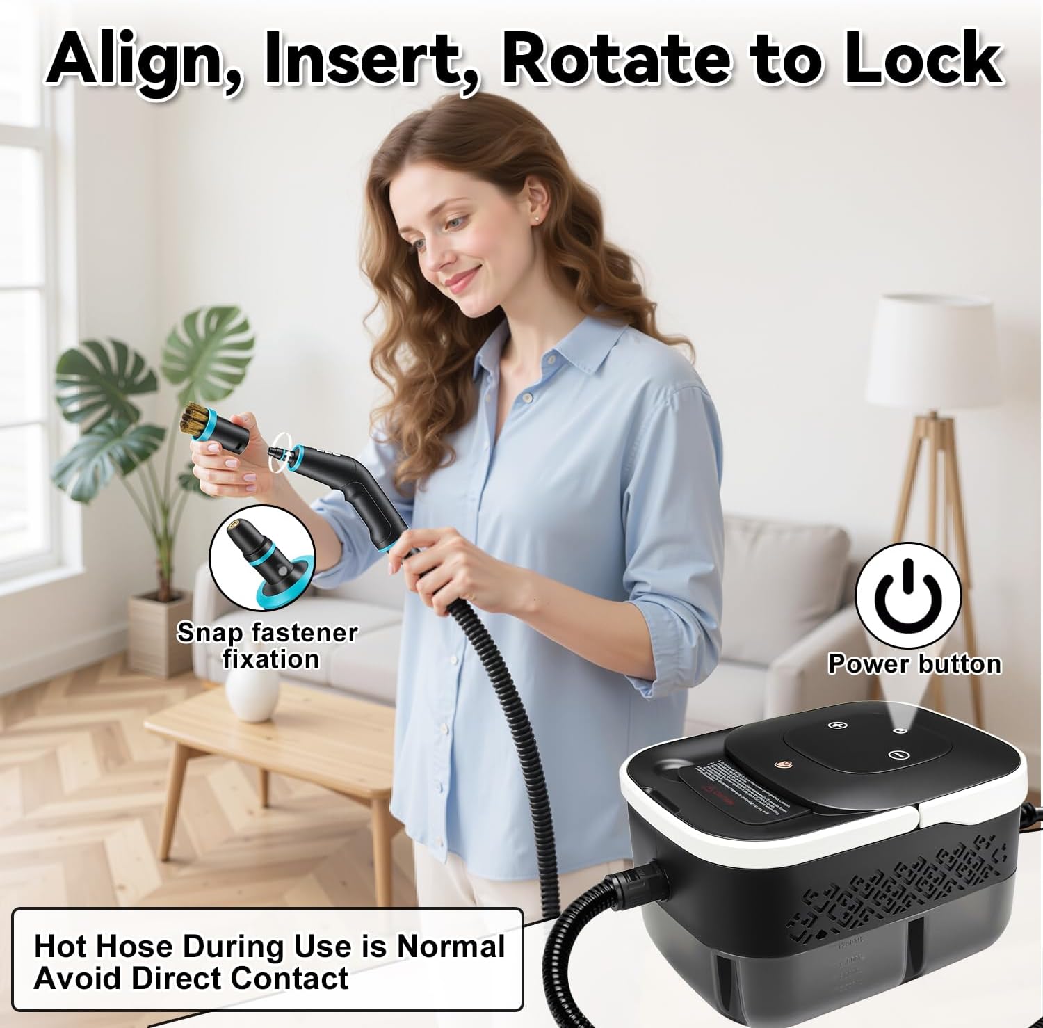 Steam Cleaner for Home, 2500W Portable Handheld Steamer for Cleaning, Large Capacity Tank Pressurized Steam Cleaning Machine for Car, Bathroom, Kitchen, Furniture, Grout, Floor, Tile