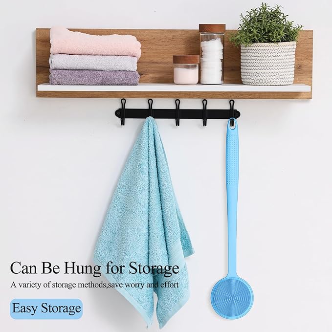 Silicone Back Scrubber for Shower, 17in Lengthen Long Handle Body Brush - Image 6
