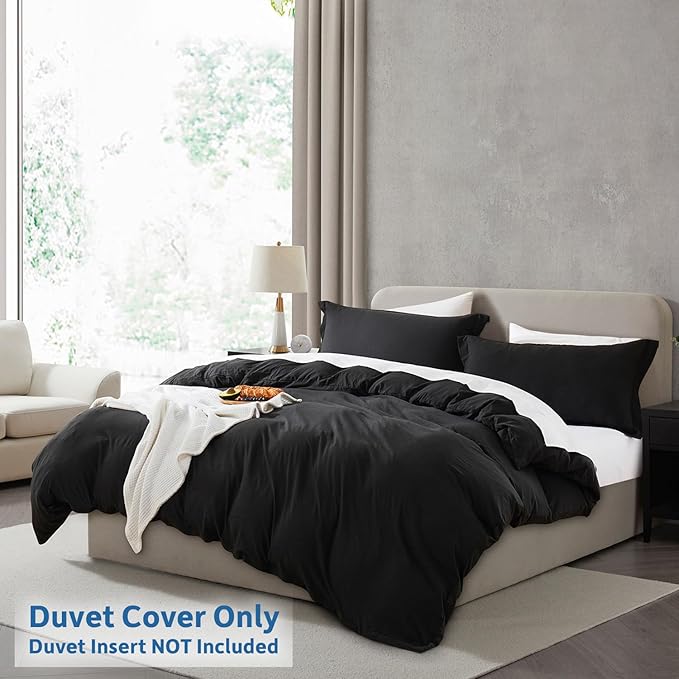Nestl Black California King Duvet Cover Sets - Image 2