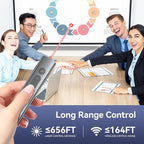 Wireless Presentation Clicker PowerPoint Remote: USB C A Presenter PPT Power Point Google Slide Advancer with Laser Pointer Smart Board Clicker for Computer Laptop Mac Projector Office Classroom