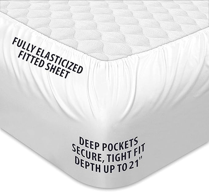 COONP California King Mattress Topper, Extra Thick Pillowtop, Cooling Plush - Image 4