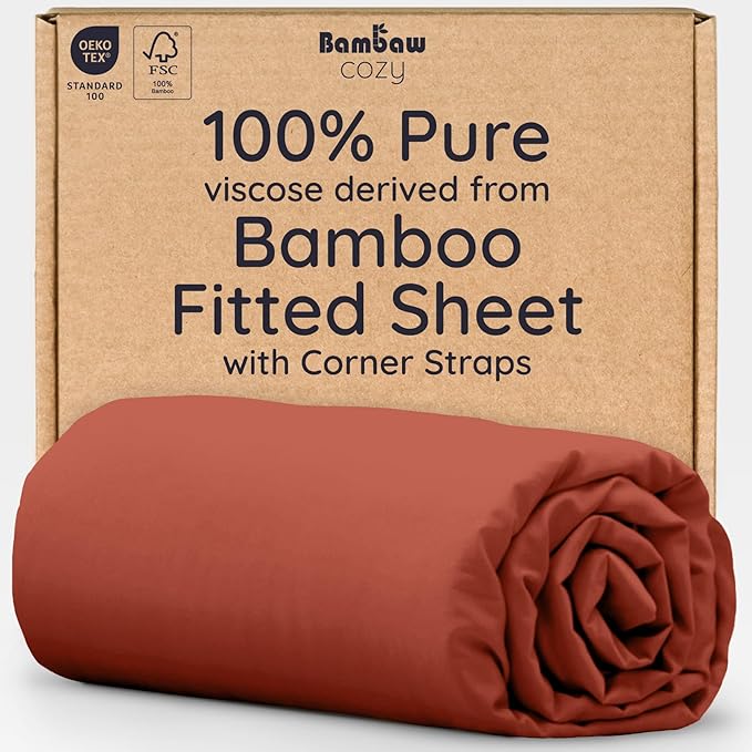 Bambaw Queen Size Fitted Sheet Only, 100% Viscose Derived from Bamboo Fitted by Bambaw