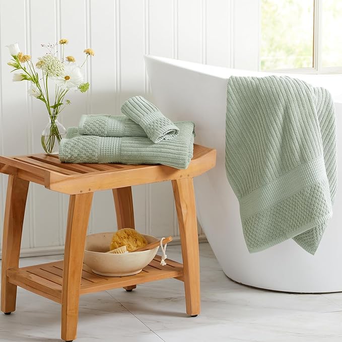 Springtree Home 100% Cotton Bath Towel Set of 4 | Super Soft & Absorbent - Image 4