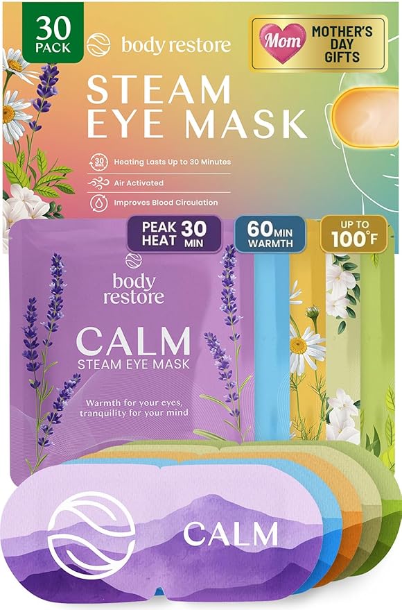 Body Restore Heated Eye Mask for Dry Eyes 30 Pack – Mothers Day Gifts for Mom by BodyRestore