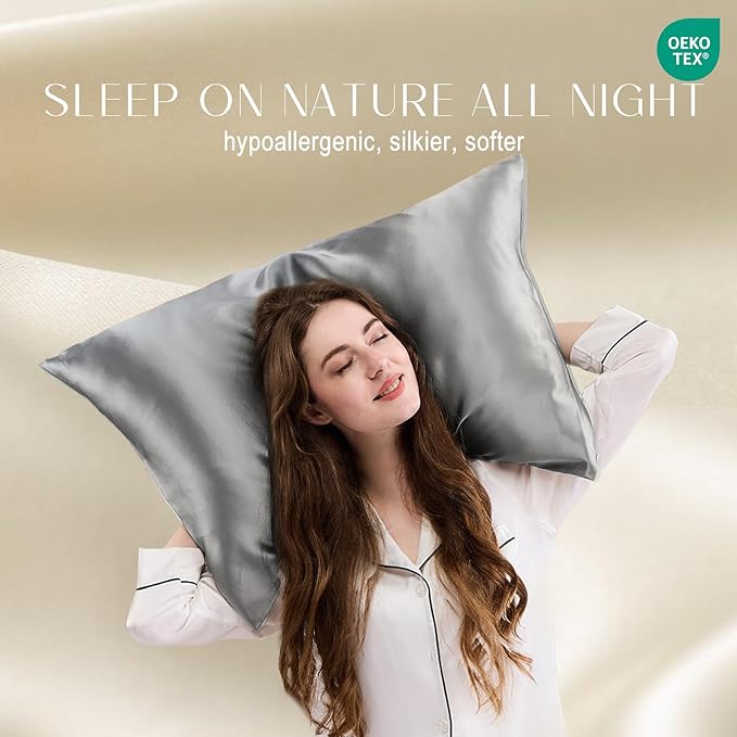 ZIMASILK 100% Pure Mulberry Silk Pillowcase 2 Pack, Soft and Smooth, Both Sides - Image 3