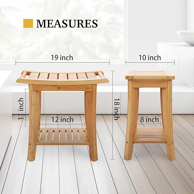 Unibambou Bamboo Shower Bench - Image 3