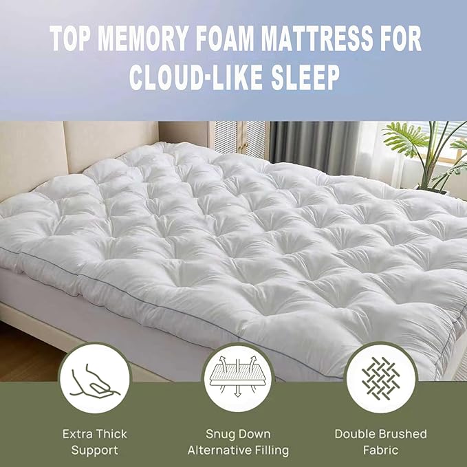 SHOUREN 5 Inch Memory Foam Mattress Topper Twin - Image 3