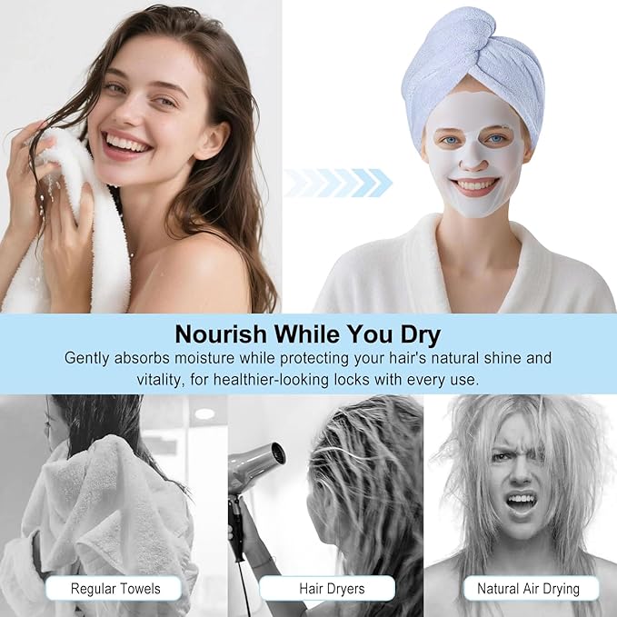 Microfiber Hair Drying Towel Wrap - Image 7