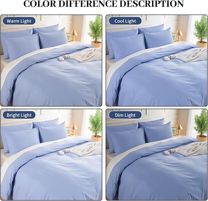 NEXHOME PRO Twin Duvet Cover Set, 100% Washed Cotton - Image 3