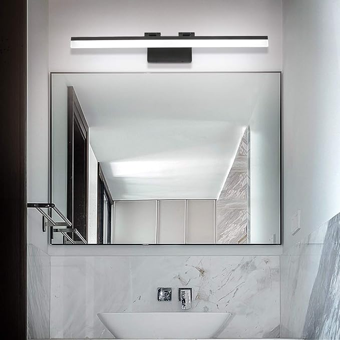 SOLFART Black Modern Bathroom Lights Over Mirror 31.5 inch Vanity Lighting Wall - Image 5