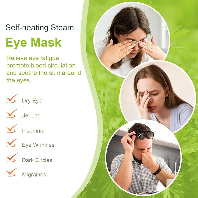 10 Packs Steam Eye Mask, Wormwood Steam Eye Masks Disposable, Self-Heating - Image 3
