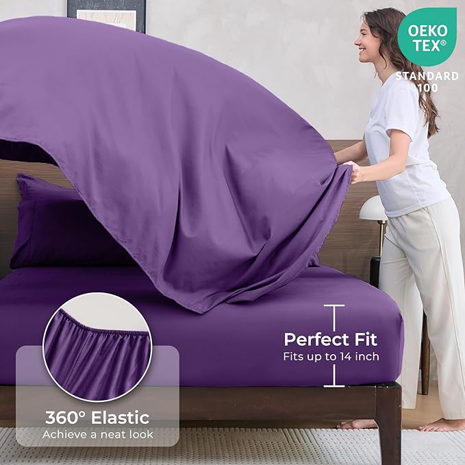 HEVUMYI Purple Full Comforter Set - Image 5