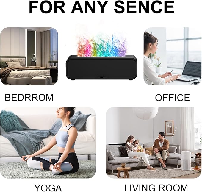 Colorful Flame Air Aroma Diffuser Humidifier, Dynamic Fire Flame Sound Pickup - Image 7