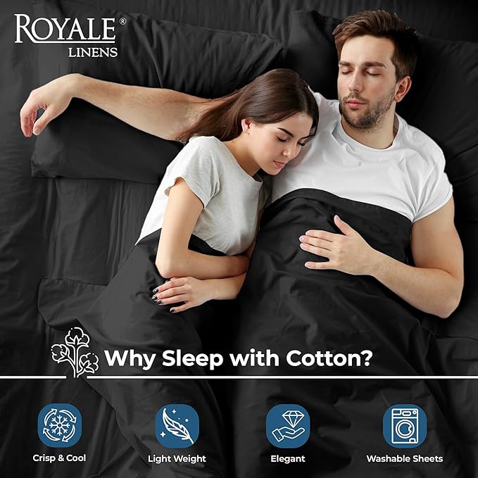 Royale Linens 100% Organic Cotton King Flat Sheet Only - Image 3