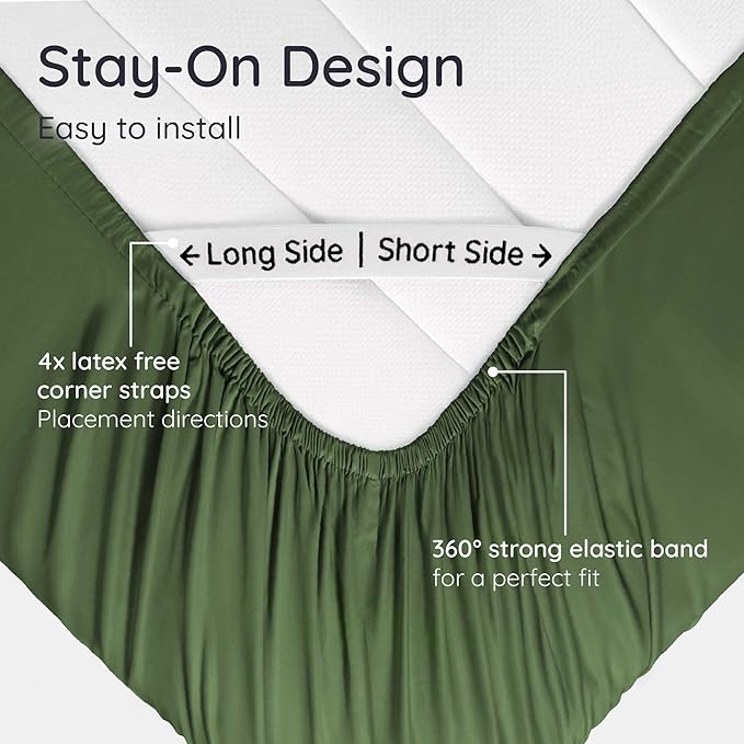 Bambaw 100% Viscose Derived from Bamboo Fitted Sheet Twin Size, 15’’ Deep - Image 5