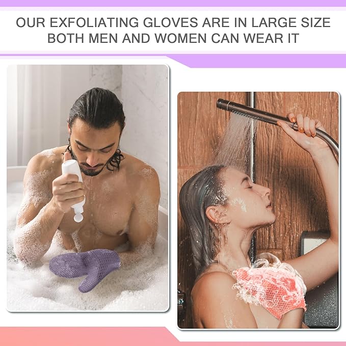Karenhi 2 Pcs Honeycomb Exfoliating Glove Bath Mitt Body Spa Scrubber, - Image 5