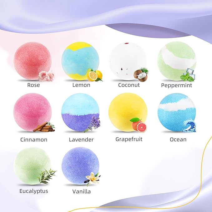 TranquilBliss Bath Bombs for Women, Natural Bubble Bathbombs, Dry Skin - Image 2