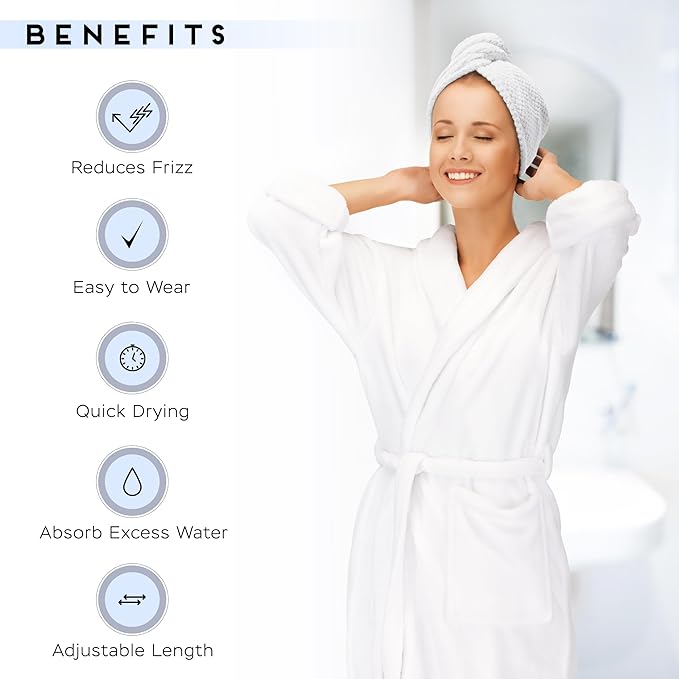 SimpleField 2 Pack Microfiber Hair Towel Wrap - Image 4