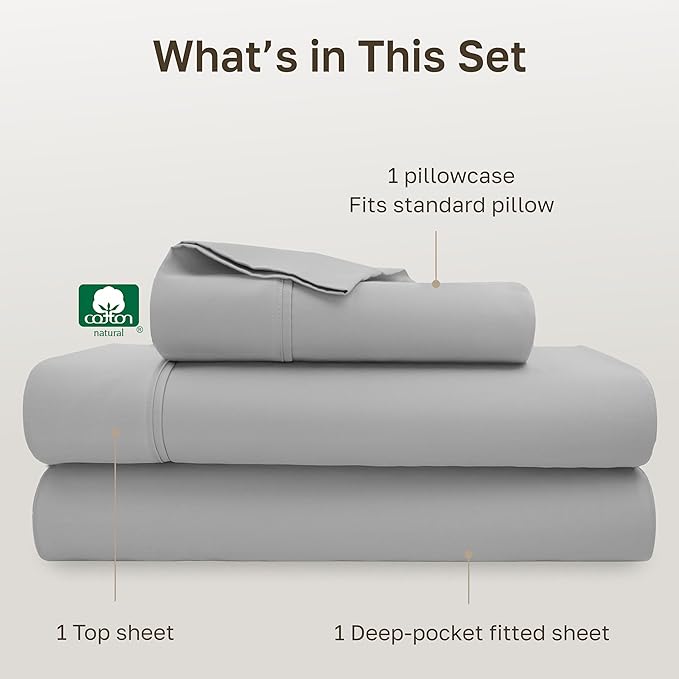 California Design Den Soft 100% Cotton Sheets Twin Size Set, 400 Thread Count - Image 4
