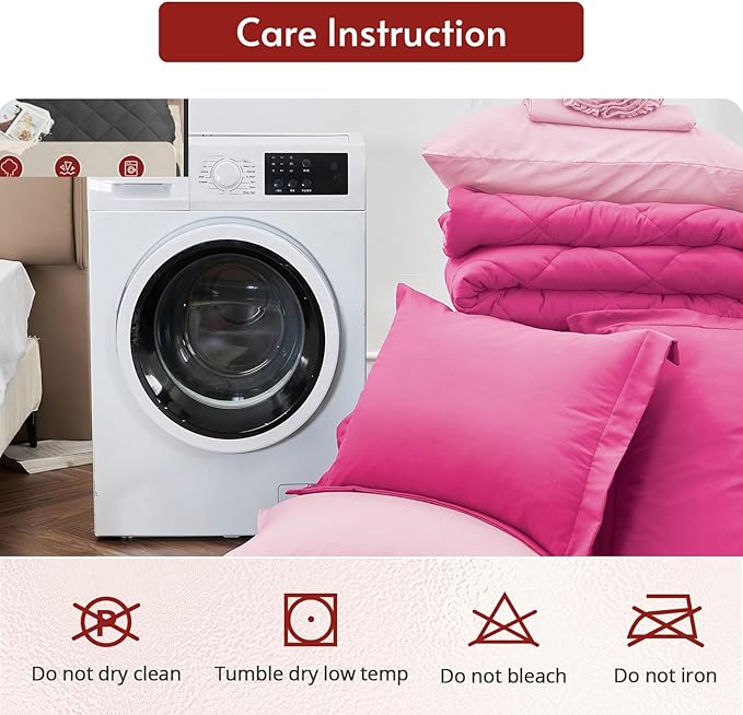 MUXHOMO 7 Pieces Oversized Queen Comforter Set, Reversible Bed in a Bag - Image 9