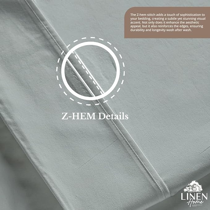 Linen Home 100% Cotton Percale 1 Flat Sheet, Full Size - Image 5