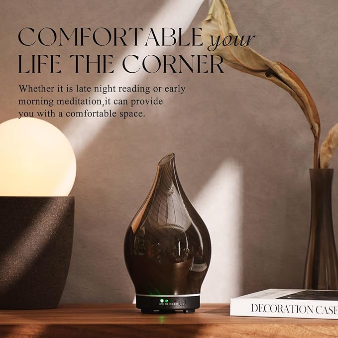 Porseme 150ml Essential Oil Diffuser Glass Color Changing Aroma Air Diffusers - Image 7