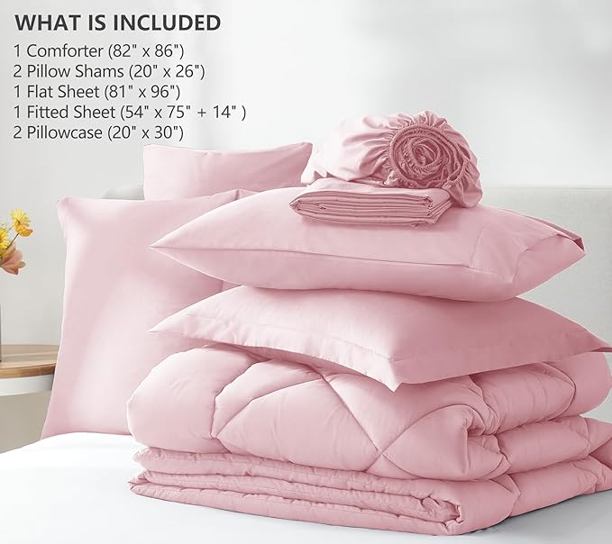 CozyLux Full Size Comforter Sets Pink - Image 6