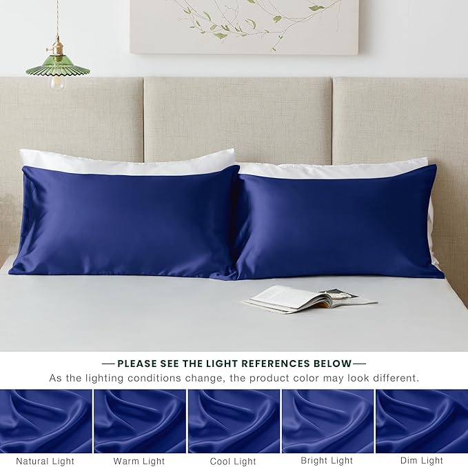 Love's cabin Satin Pillowcase Set of 2 Queen Size 20x30, Cooling Pillow Covers - Image 7