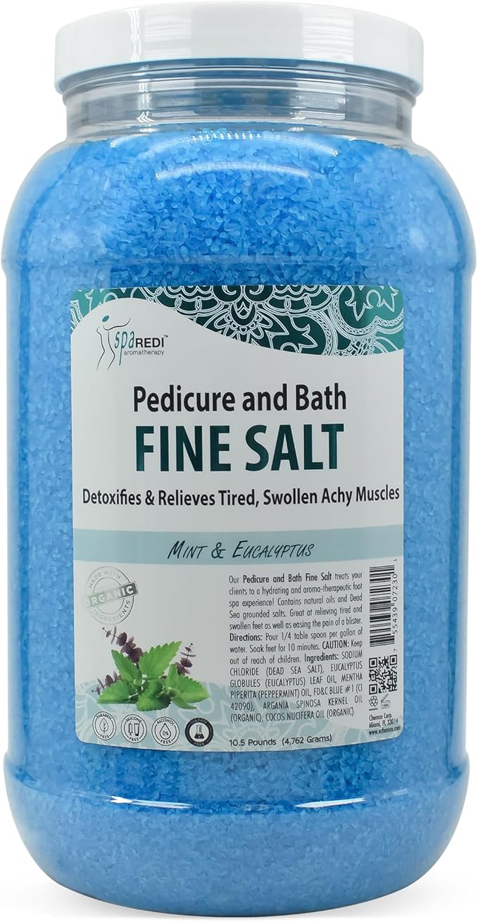 SPA REDI - Detox Foot Soak Pedicure and Bath Fine Salt, Mint and Eucalyptus by SPAREDI
