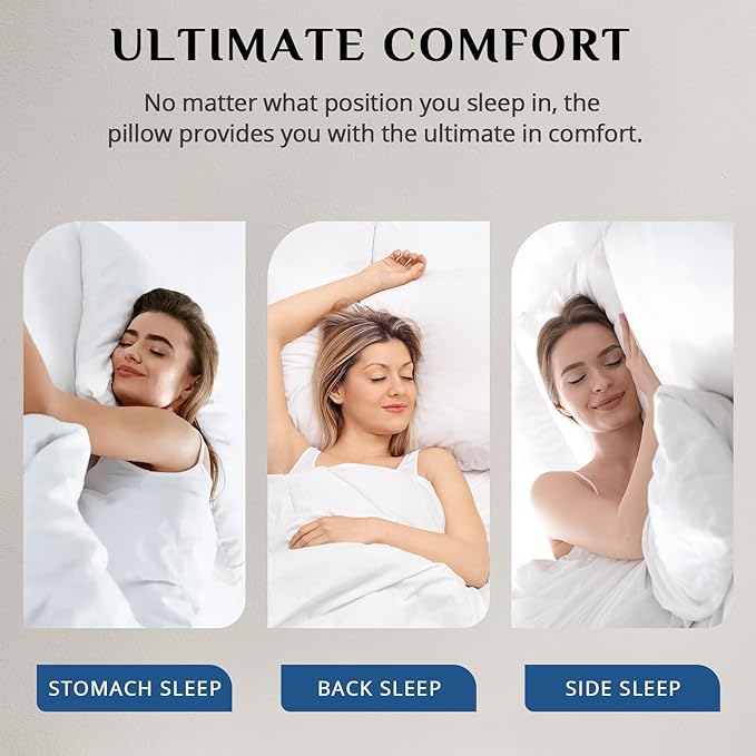 JOLLYVOGUE Pillows Queen Size Set of 2, Soft Supportive Bed Pillows - Image 7