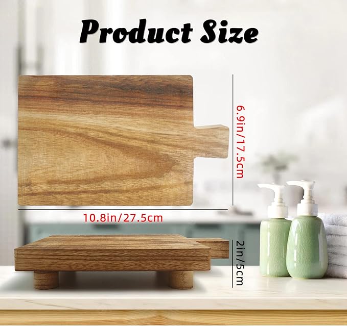 Handmade Wooden Tray, Practical Bathroom and Kitchen Decoration - Image 6