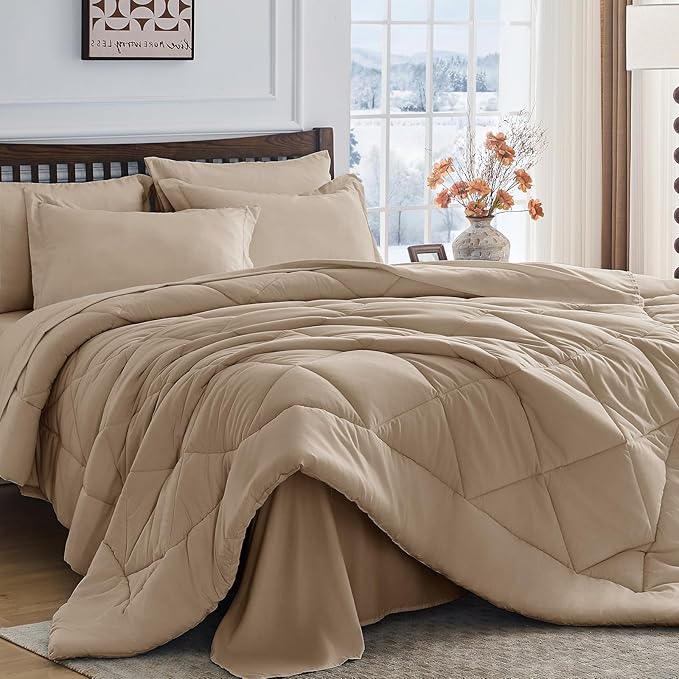 HEVUMYI Khaki Cali-King Comforter Set by HEVUMYI